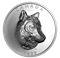 Pièce en argent fin au relief exceptionnel – Loup gris