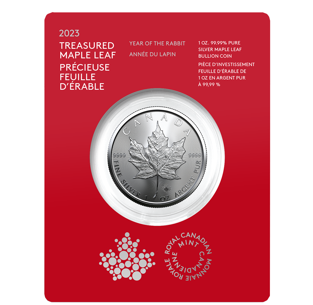 1 oz. 99.99% Pure Silver Coin – Treasured Silver Maple Leaf: Year of ...
