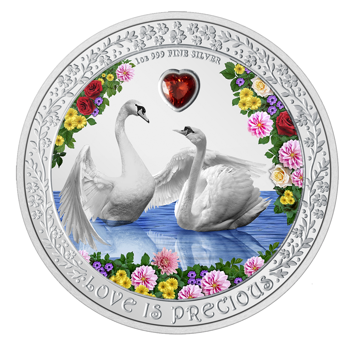 2023年　ニウエ　Love is Precious　白鳥　純銀　1オンス　銀貨 2023年 ニウエ Love is Precious 白鳥 純銀 1オンス 銀貨
