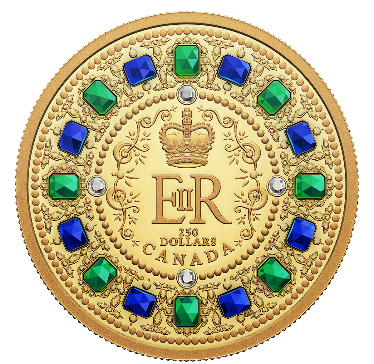 Reference image of The Imperial State Crown - 2 oz. Pure Gold Coin with Gemstones