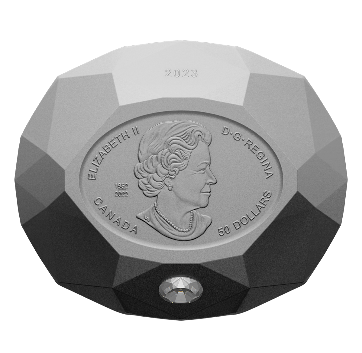 Pure Silver Diamond Shaped Coin Forevermark Black Label Oval
