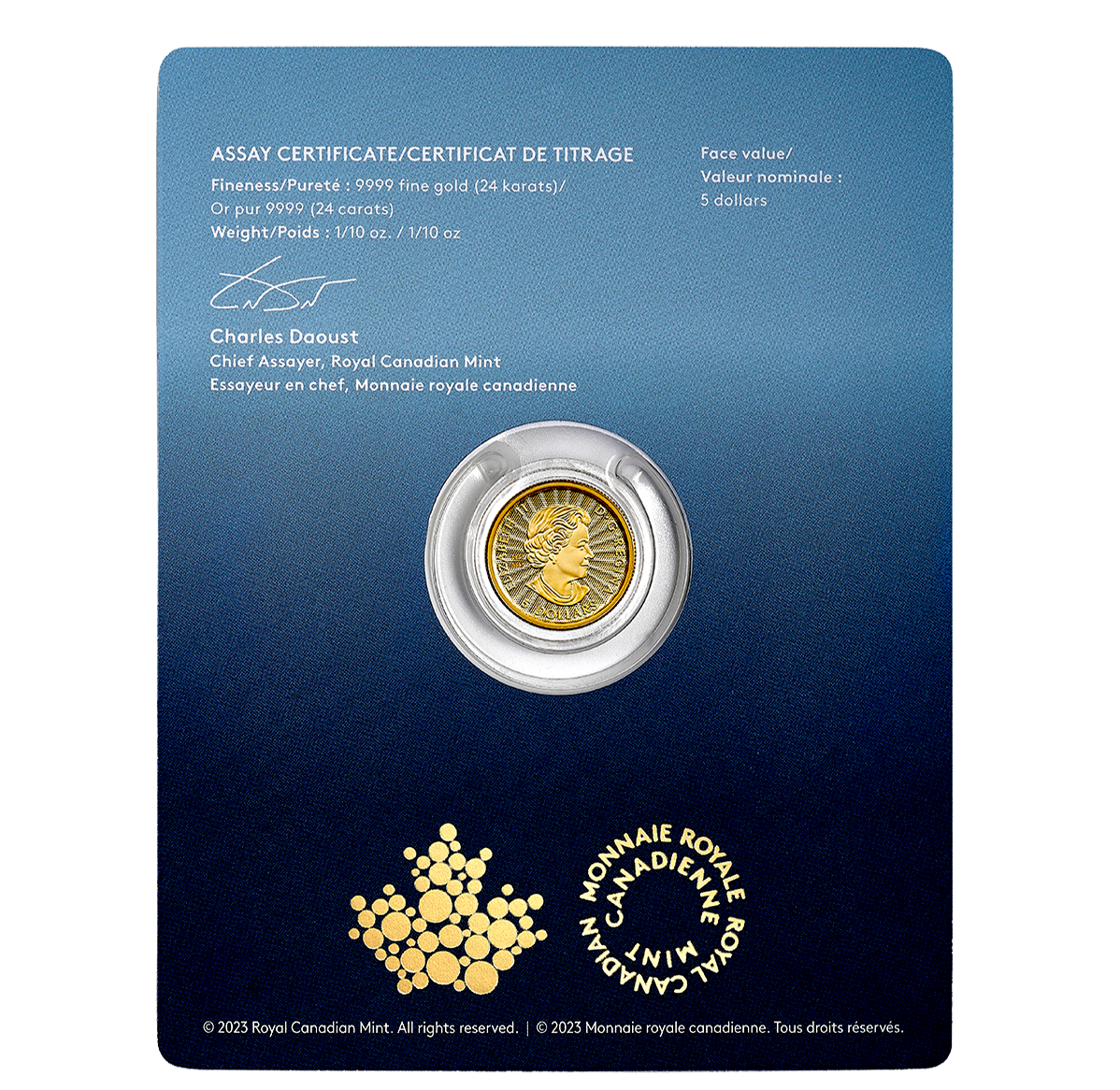 Reference image of The Majestic Polar Bear and Cubs - 1/10 oz. 99.99% Pure Gold Coin (Premium Bullion)