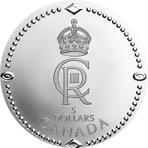 Le monogramme royal de Sa Majesté orne des pièces pour la toute première fois