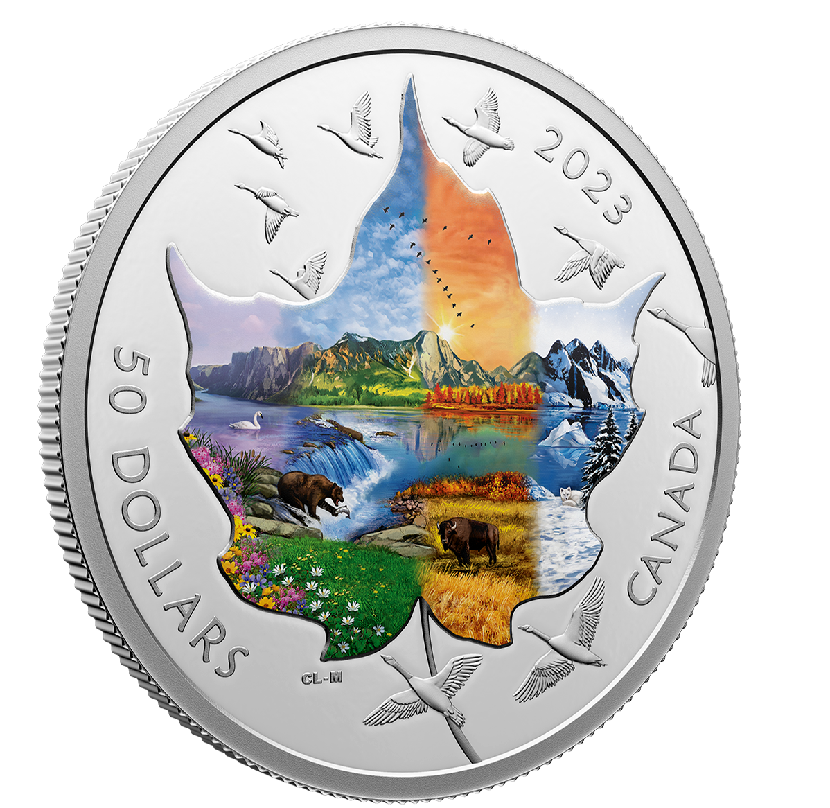 3 oz. Pure Silver Coin Canadian Collage Four Seasons The Royal