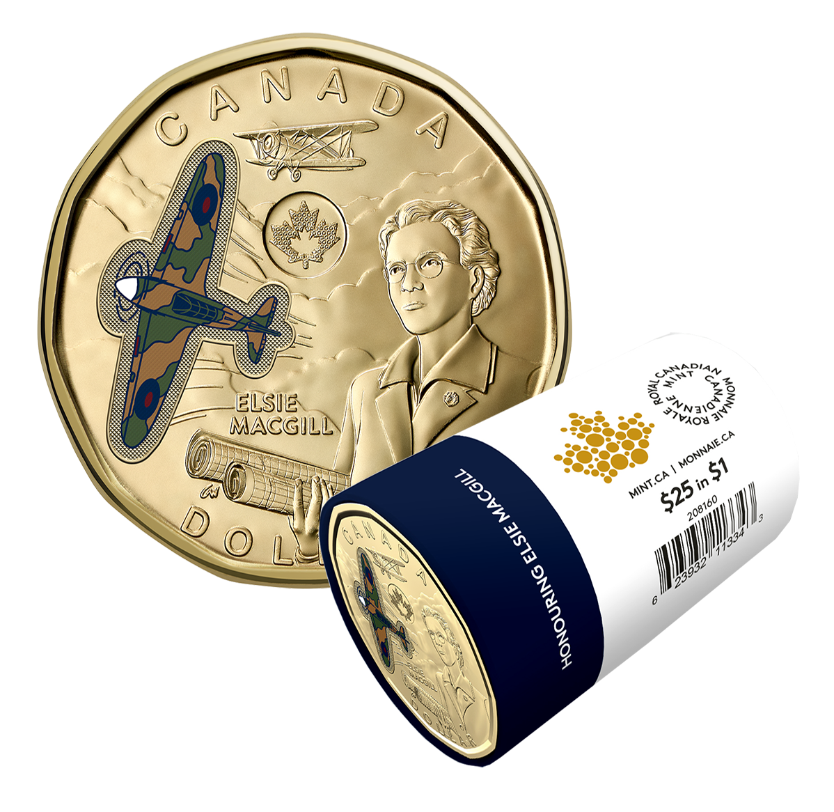 2023 $1 Honouring Elsie MacGill Colourized Special Wrap Roll