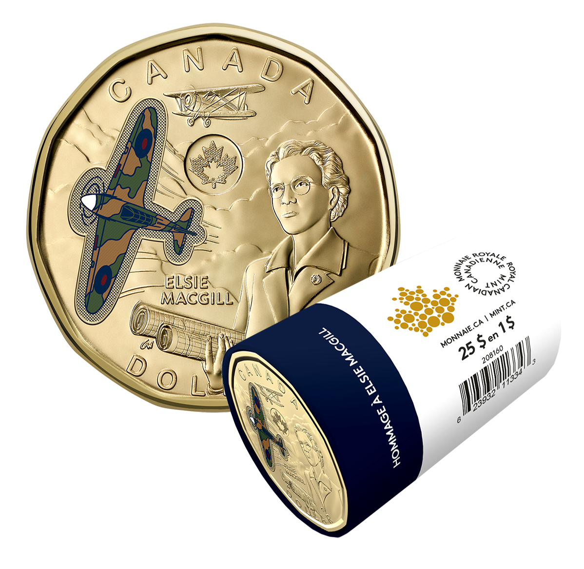 2023 Canada Coloured Loonie Coin Elise MacGill Hurricane