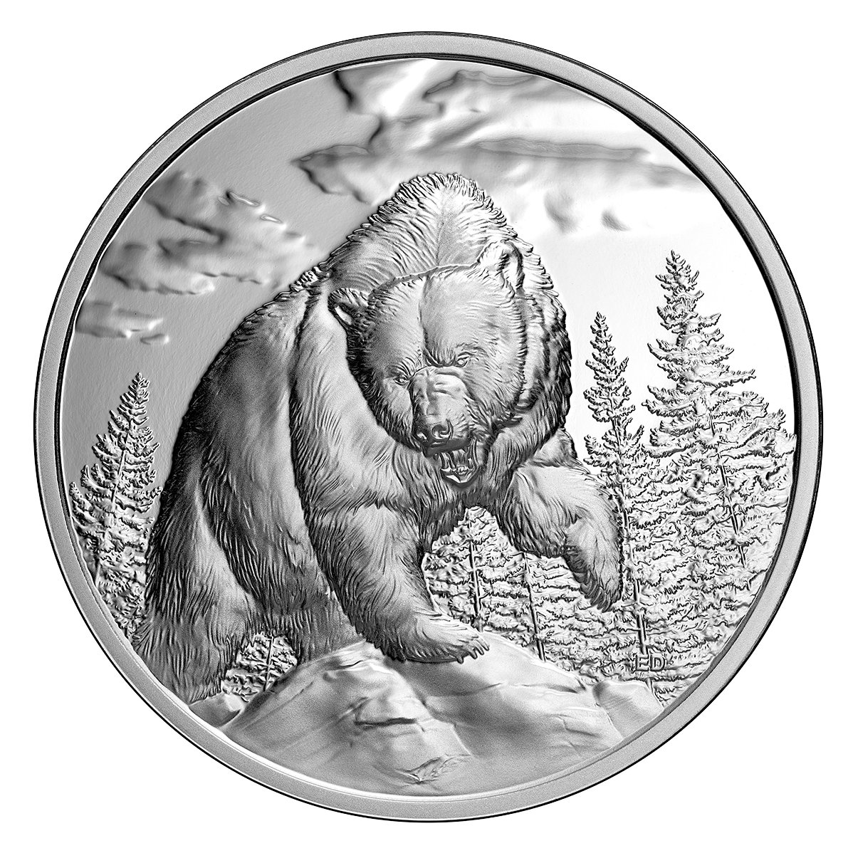 Great Hunters: Grizzly Bear - Fine Silver Ultra High Relief