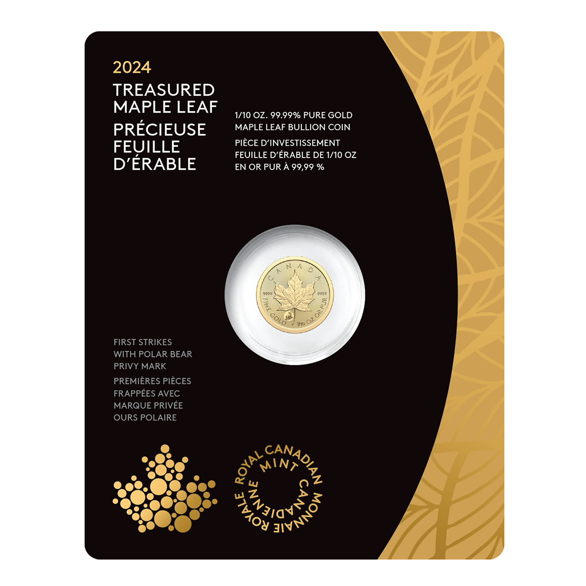 Treasured Gold Maple Leaf First Strikes Polar Bear Privy Mark 1/10