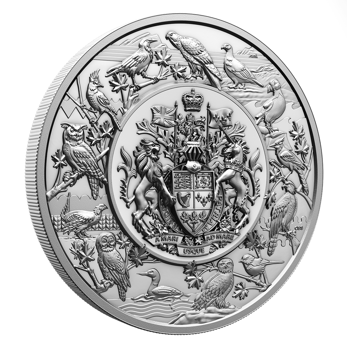 5 Kilo Pure Silver Coin – Heraldic Landscape: Birds of Canada