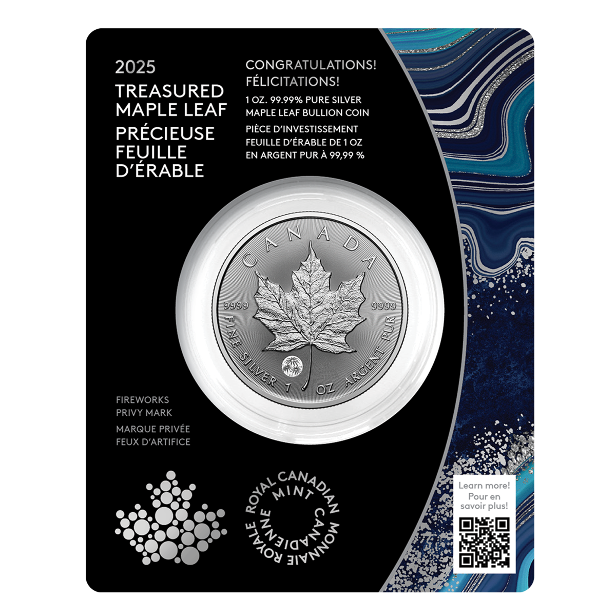 Treasured Silver Maple Leaf: Congratulations! Privy Mark - 1