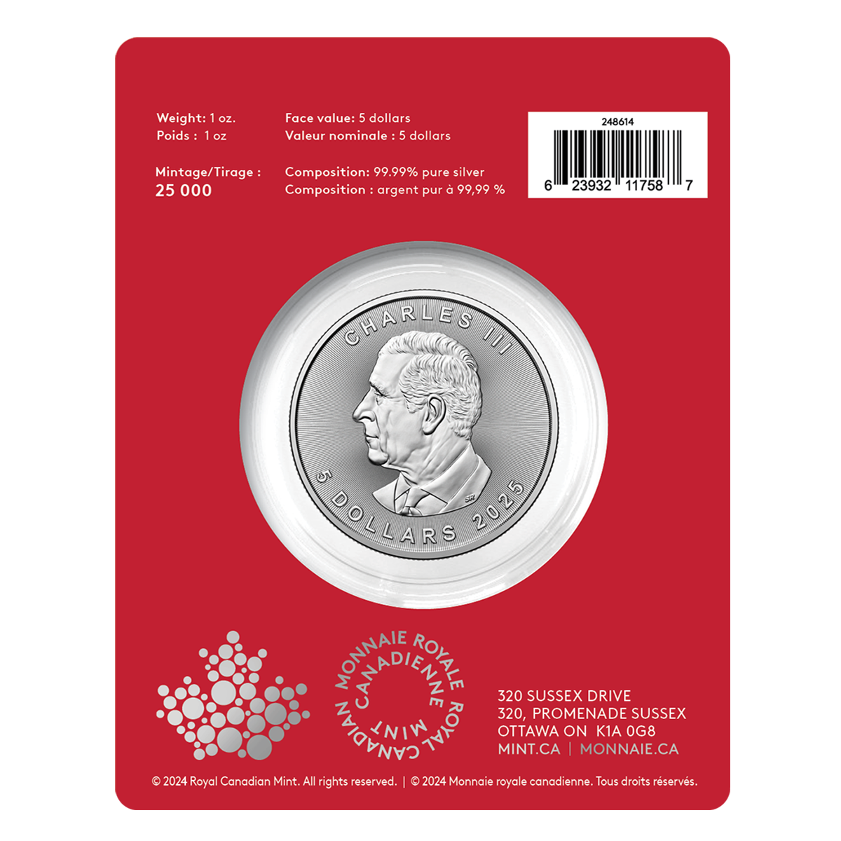 Royal Canadian Mint $8 桜 コイン 銀貨