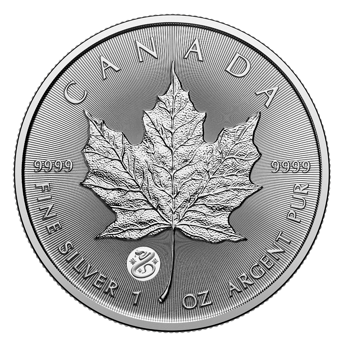 Treasured Silver Maple Leaf: Year of the Snake Privy Mark - 1 oz
