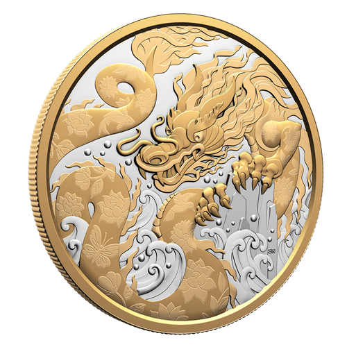 ★DONKIE★ Raon Raon 5color Water Dragon - 5 oz. Fine Silver Coin | The Royal Canadian Mint