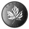 Feuilles d’érable dans le vent - Pièce de 5 oz en argent pur avec placage de rhodium noir