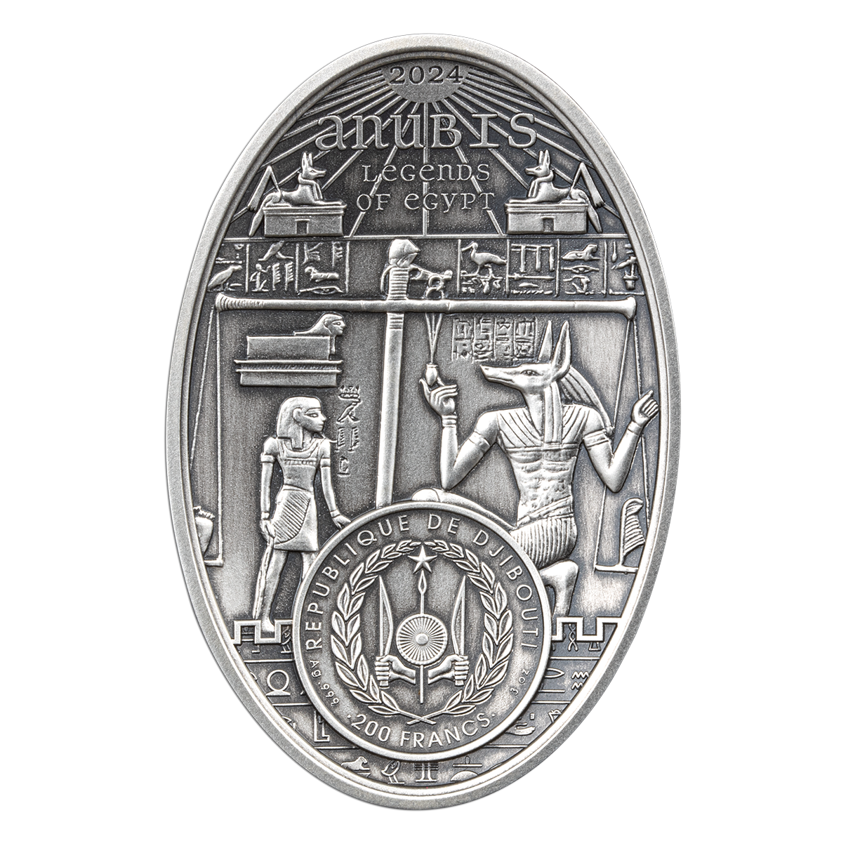 銀貨TheOfficialCoinoftheCANADIAN Mint 2024 200 Francs Fine Silver Coin - Anubis | The Royal