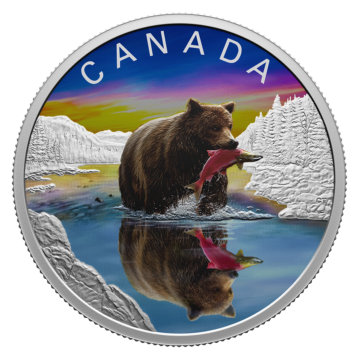 Pièce en argent pur – Reflets de la faune : Grizzli