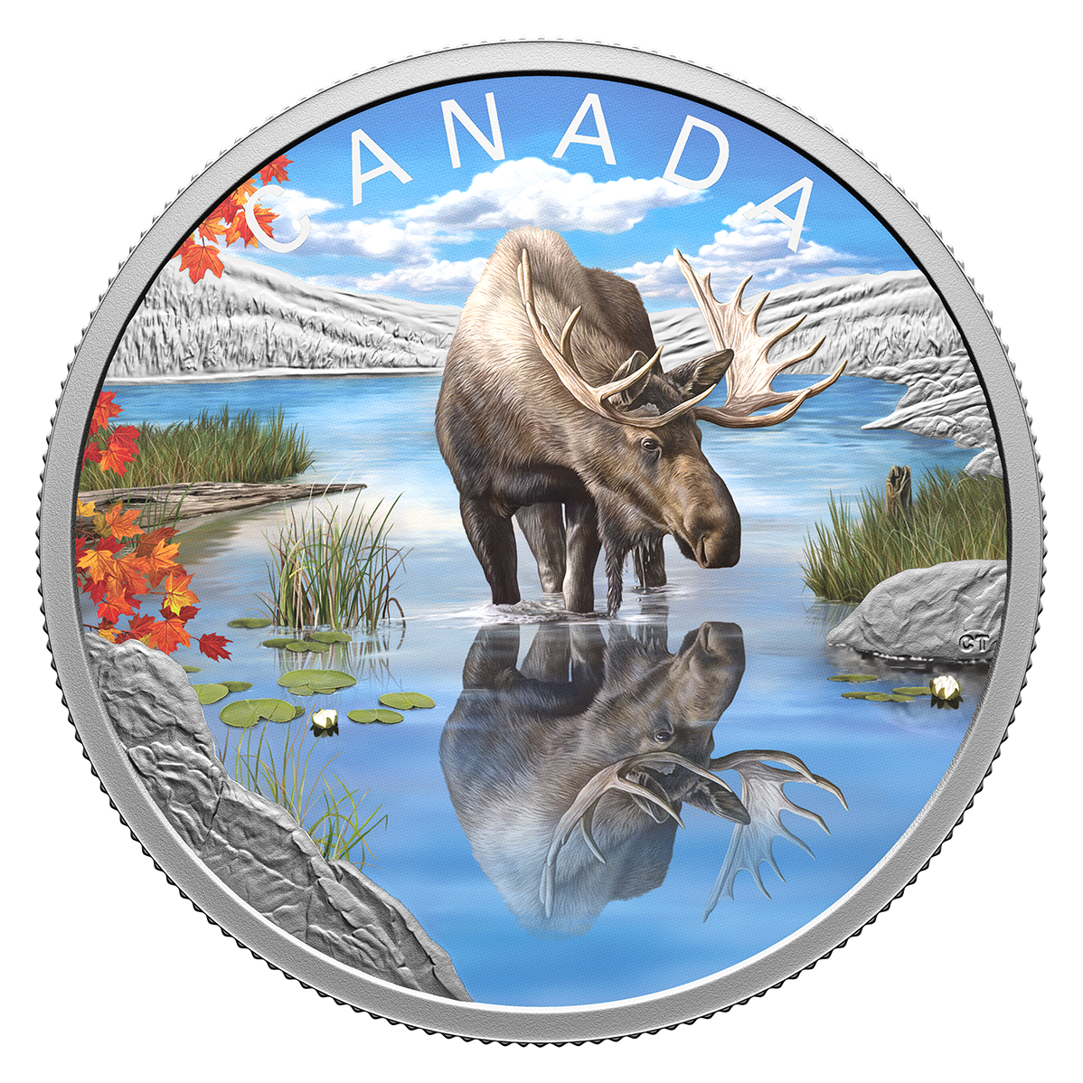 Pure Silver Coin – Wildlife Reflections: Moose