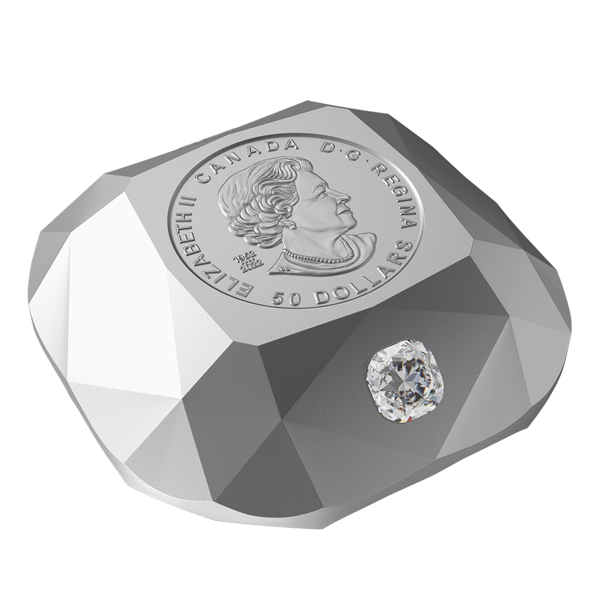 Pure Silver Diamond-Shaped Coin – De Beers Ideal Cushion Diamond