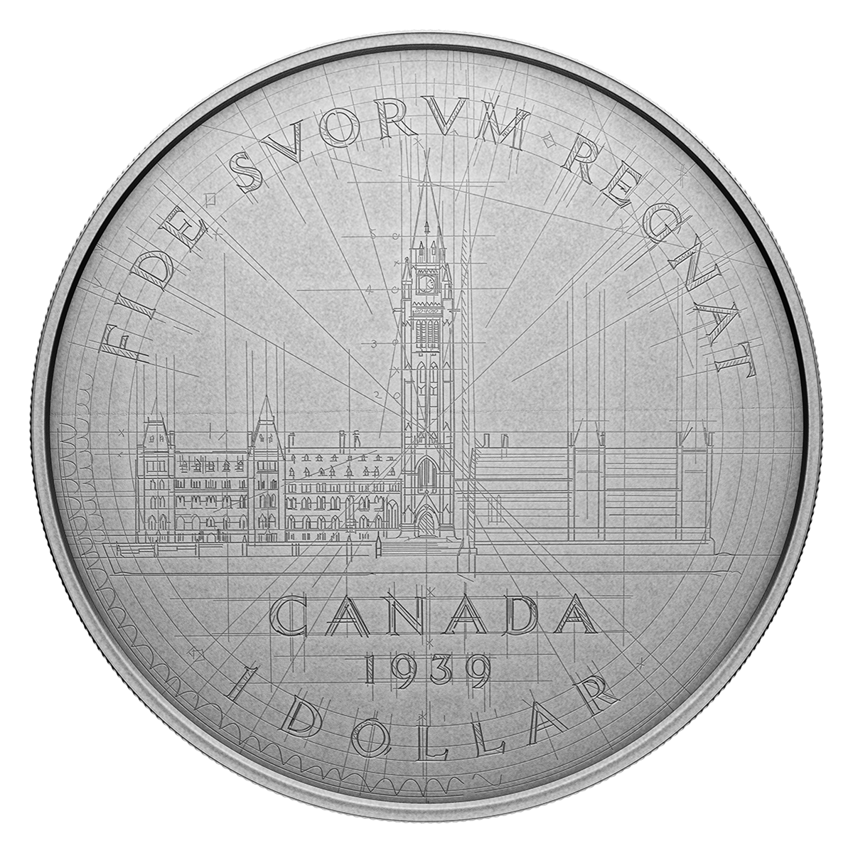 $1 Fine Silver Coin – Emanuel Hahn’s Original Sketch: Parliament