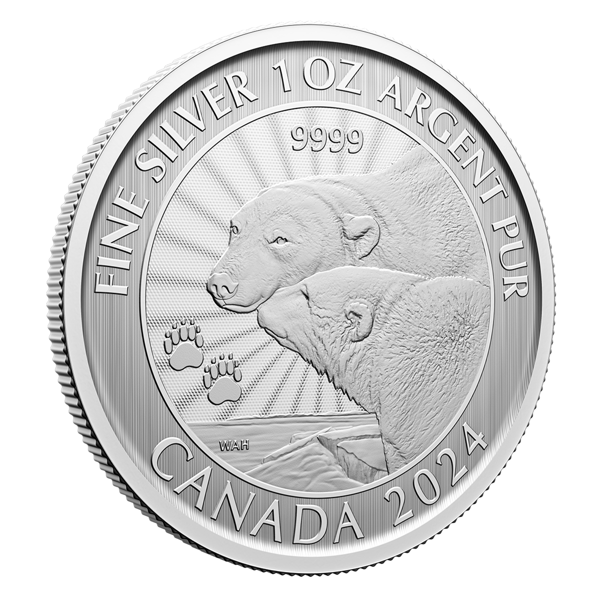 1 oz. 99.99 Pure Silver Coin First Strikes The Majestic Polar Bears