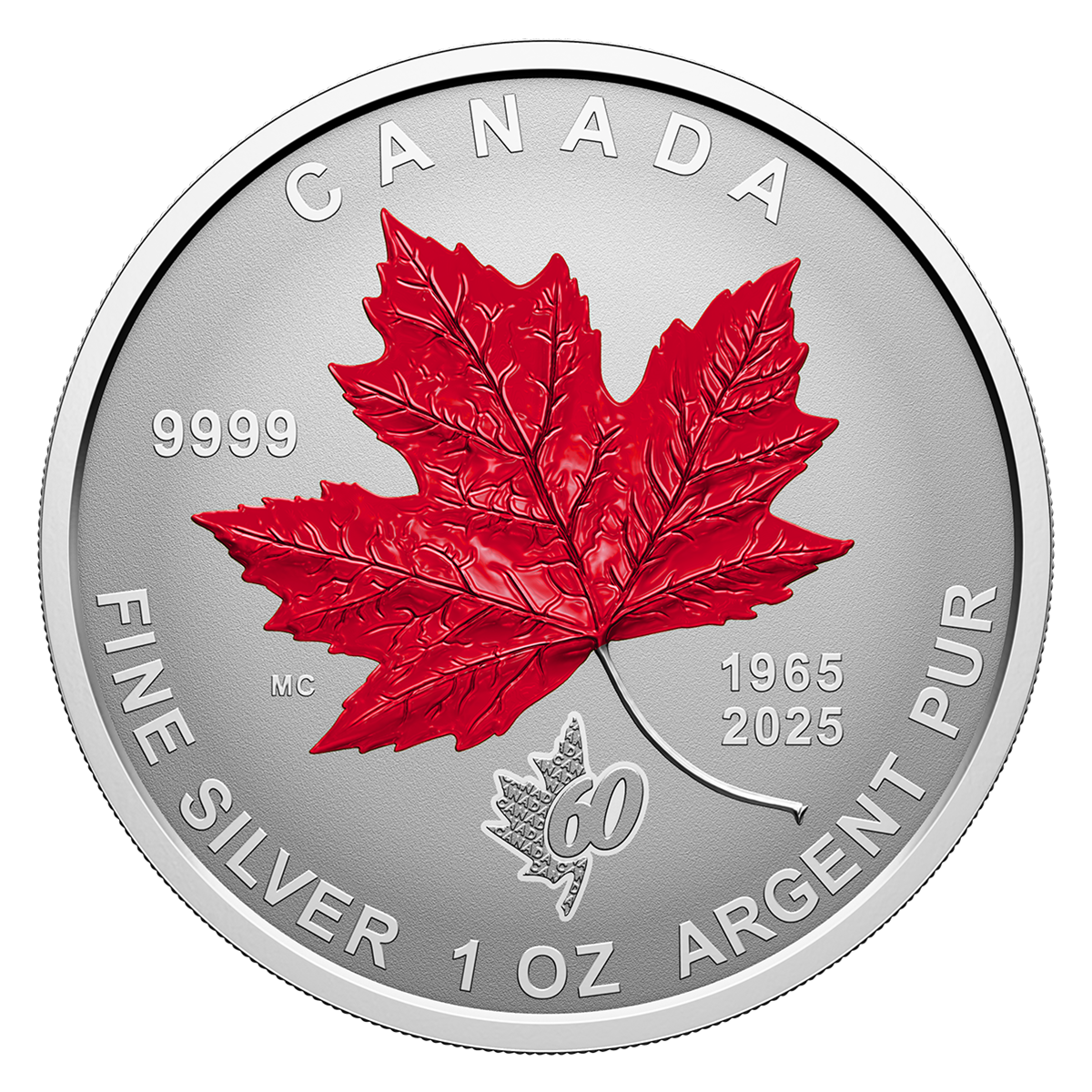 Pure Silver Fractional Set 60ᵗʰ anniversary of the National Flag of Canada (2025) The Royal