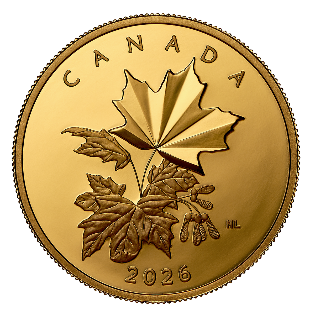 Multifaceted Maple Leaves – 1-oz. Pure Gold Coin