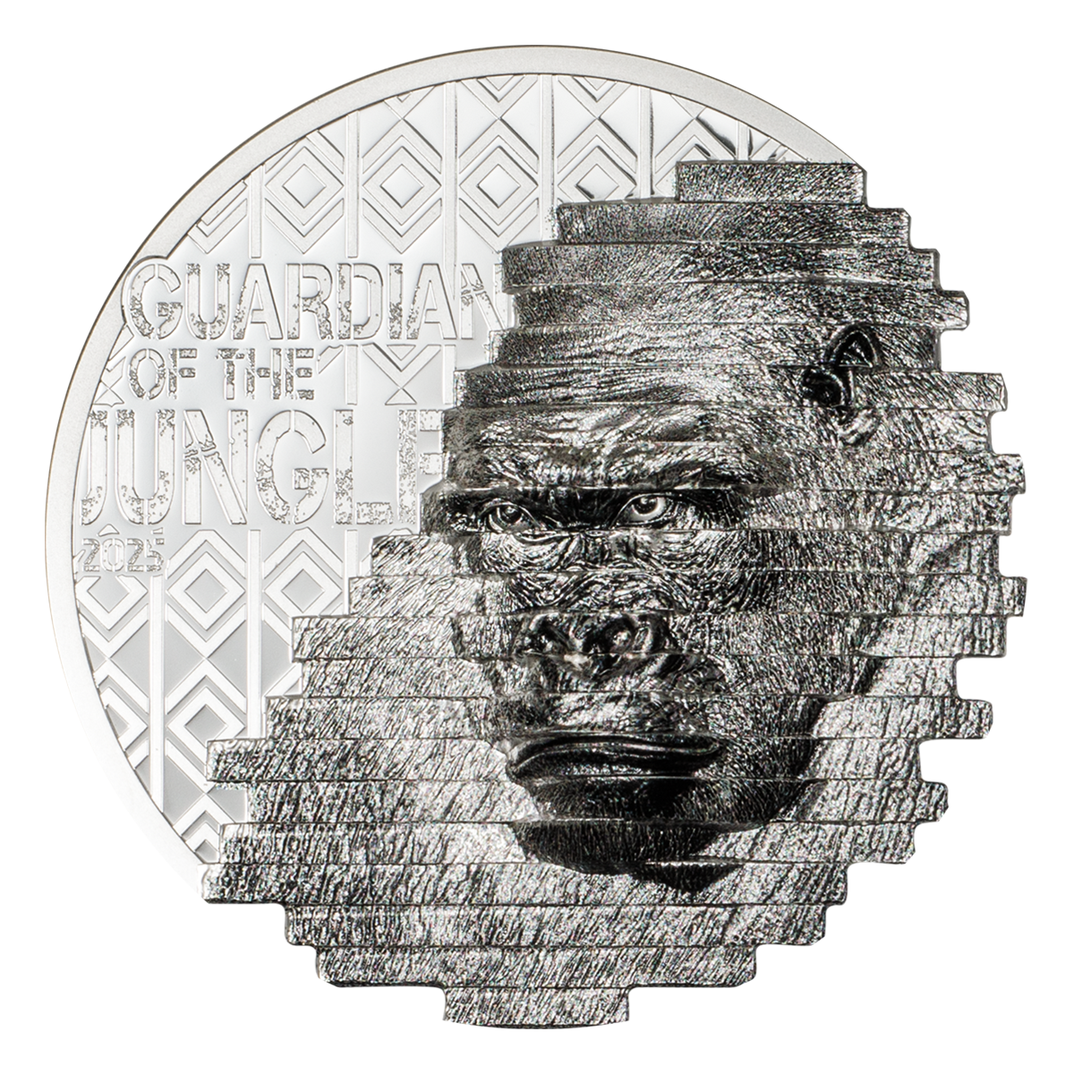 Gorilla Reconstruction - 2 oz. Fine Silver Coin