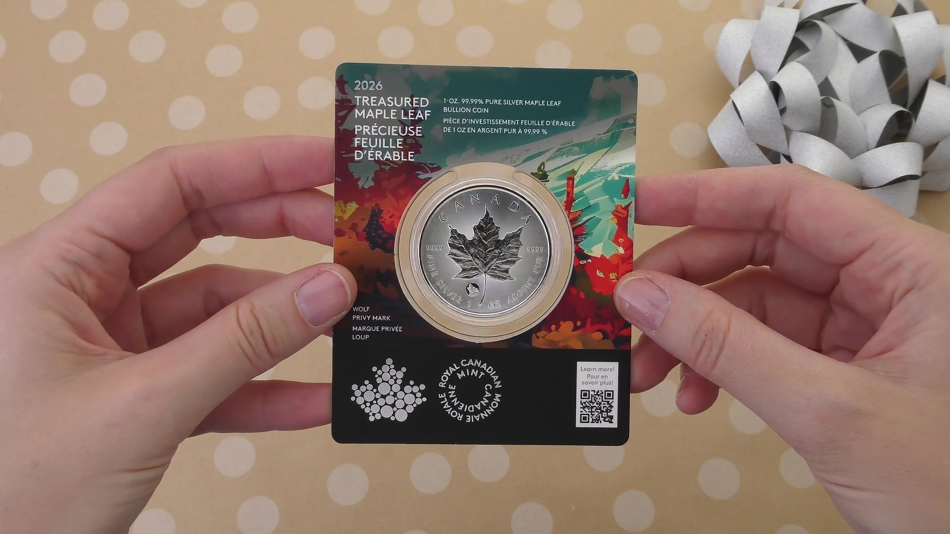 2026 Treasured Silver Maple Leaf: Wolf Privy Mark - 1-oz. 99.99