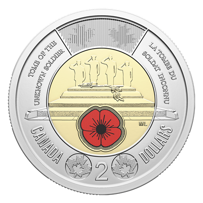  $2 Honouring Canada’s Unknown Soldier Commemorative Circulation Coin