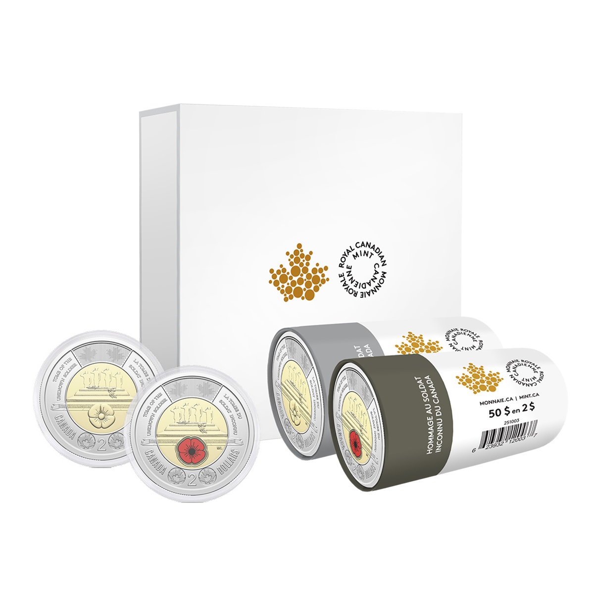 2025 $2 Honouring Canada's Unknown Soldier Special Wrap Roll Box