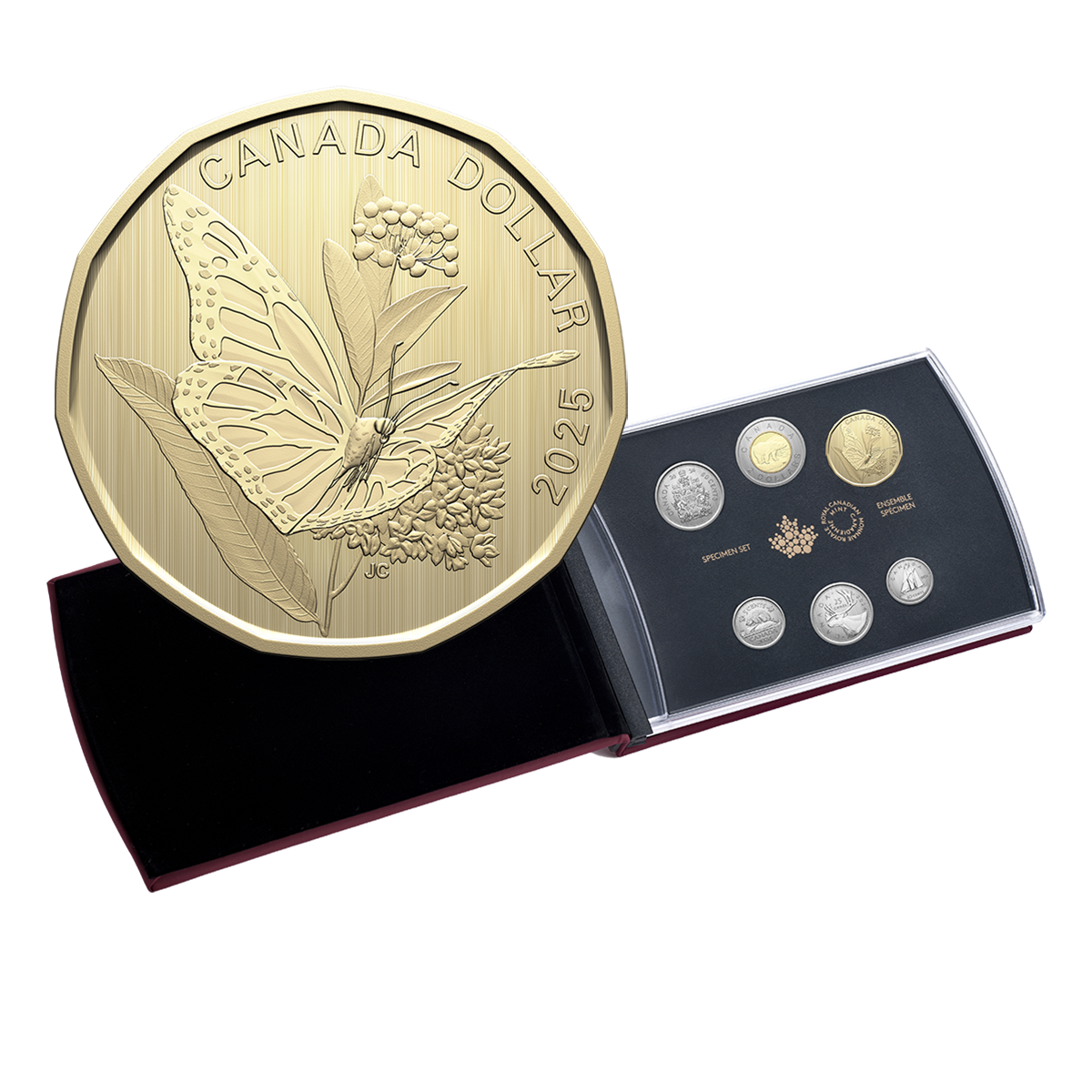 Specimen Set Monarch Butterfly 2025 w unique loonie design