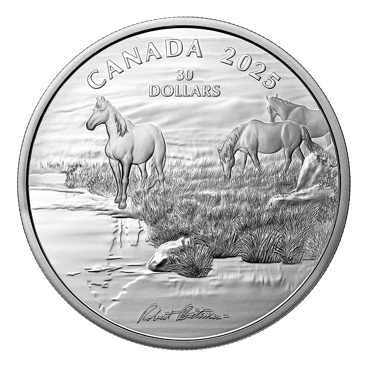 Mustang Country by Robert Bateman – 2 oz. Fine Silver Coin