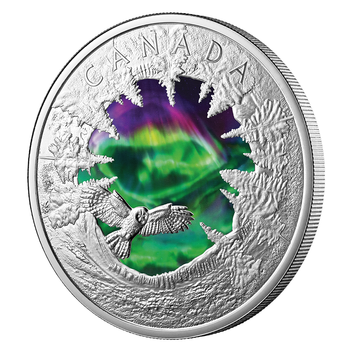 メイプル銀貨】ノーザンライトシリーズ オーロラ グリーン 2020