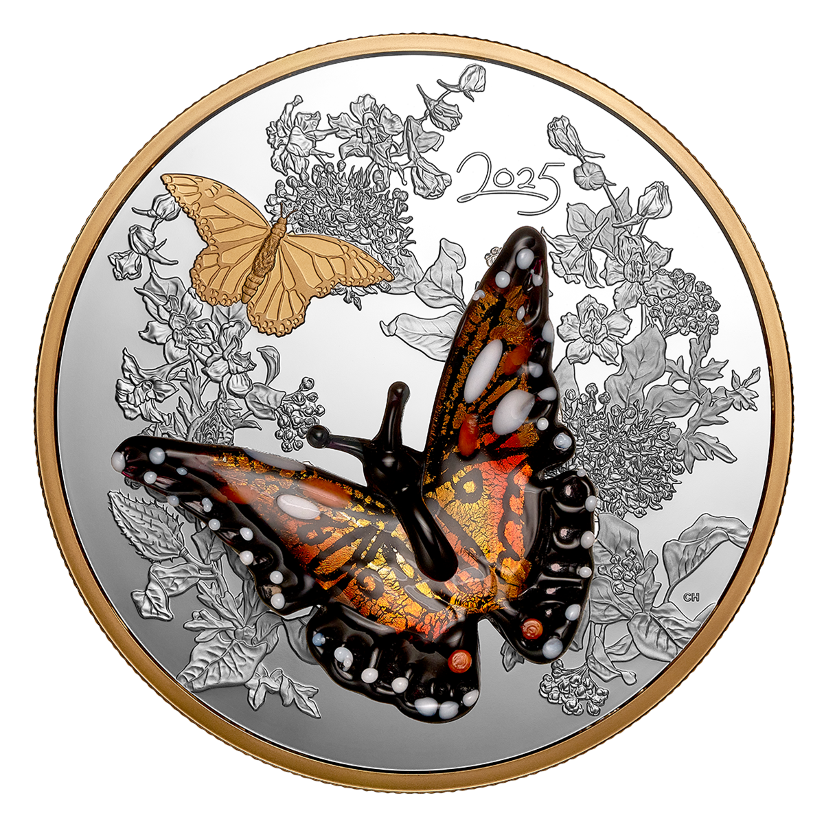 Murano Monarch Butterfly – Half Kilo Fine Silver Coin