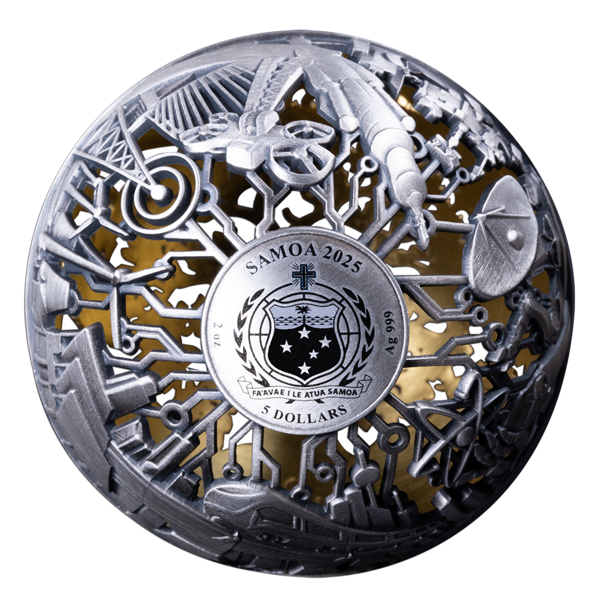 Spherical Filigree Nature And Technology – 2 oz. Fine Silver Coin