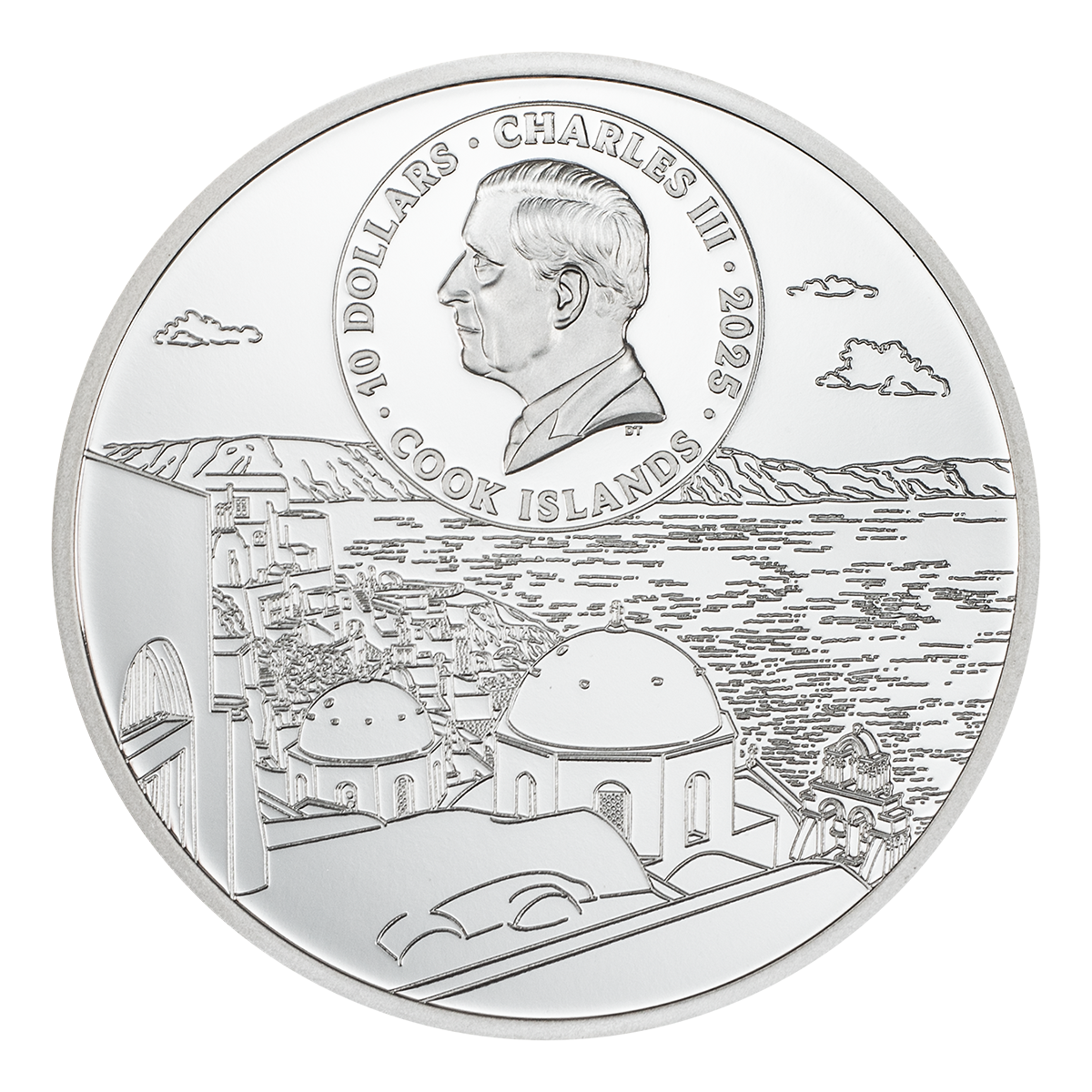 The Architectures of the World &ndash; Santorini –  2 oz. Fine Silver Coin