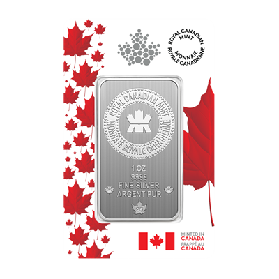 Lingot de 1 oz en argent pur à 99,99 % 2025 – Emballage Fièrement canadien (produit d’investissement haut de gamme)