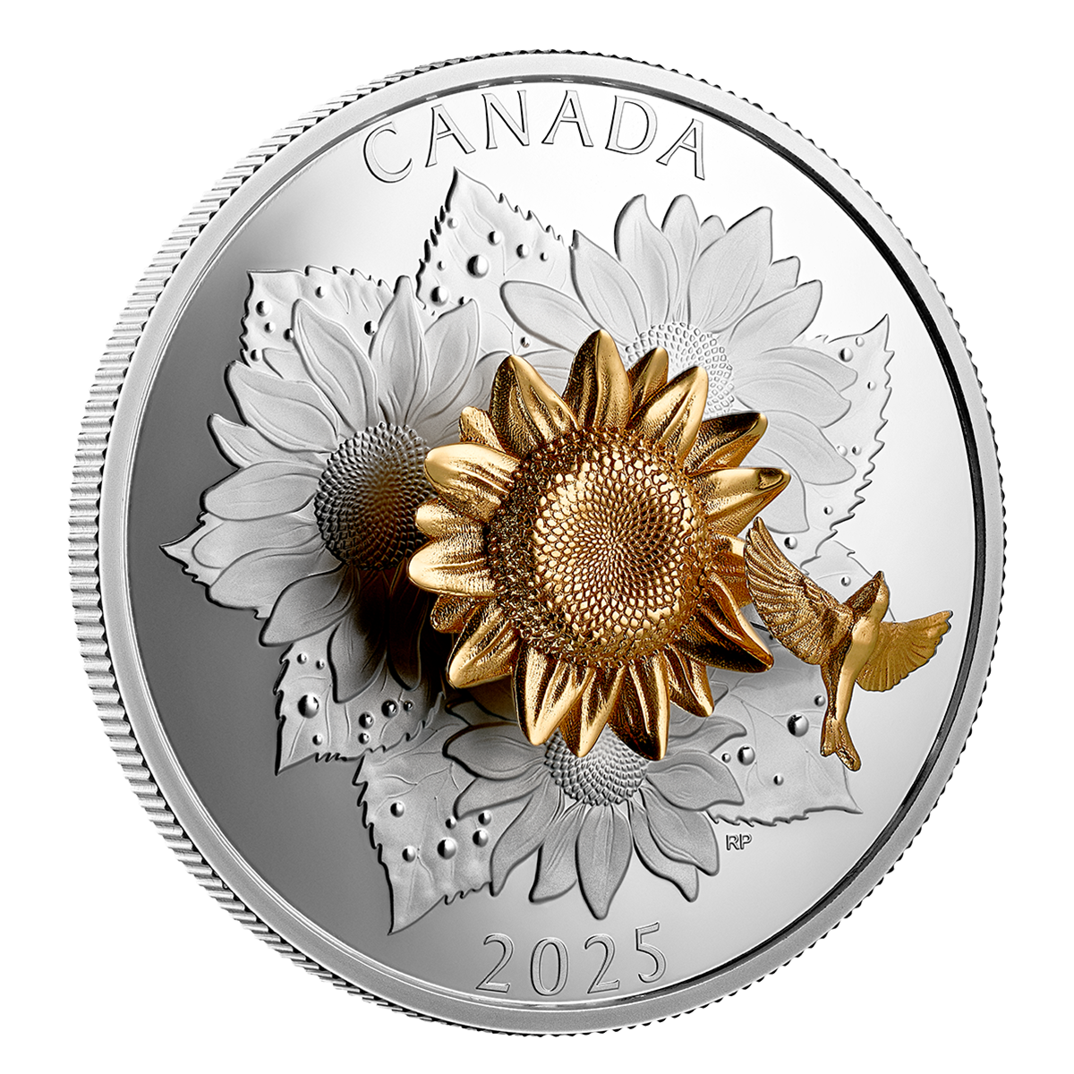 The Goldfinch and the Bloom – 5 oz. Pure Silver Coin | The Royal