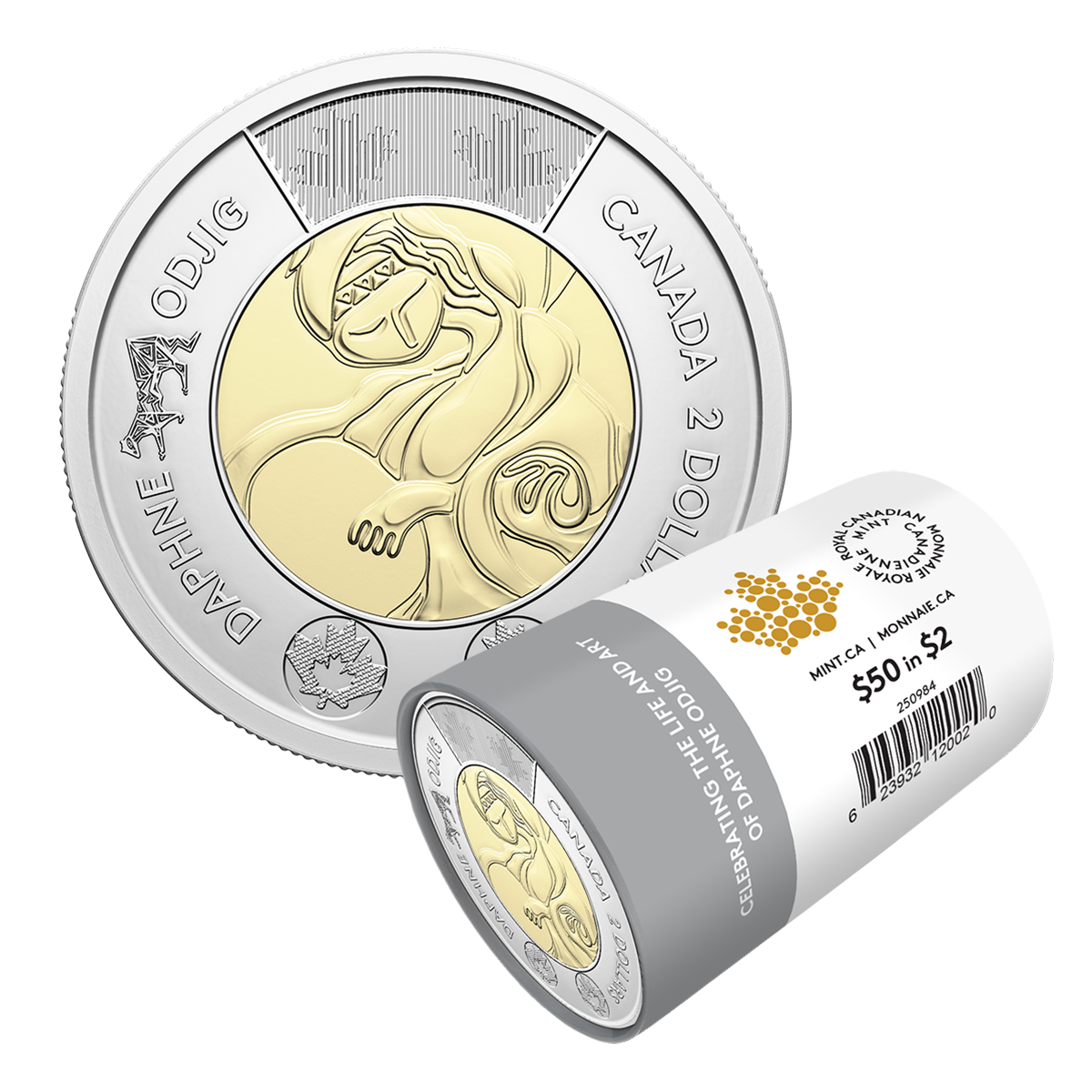 2025 $2 Celebrating the Life and Art of Daphne Odjig Non-colourized Special Wrap Roll