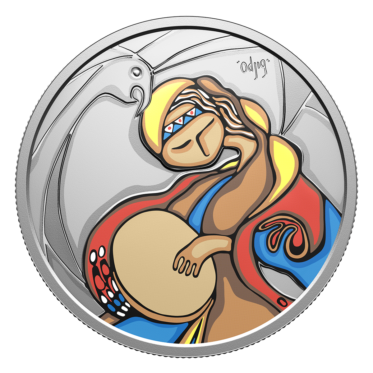 <em>Folk Singer</em> by Daphne Odjig – 1-oz. Fine Silver Coin