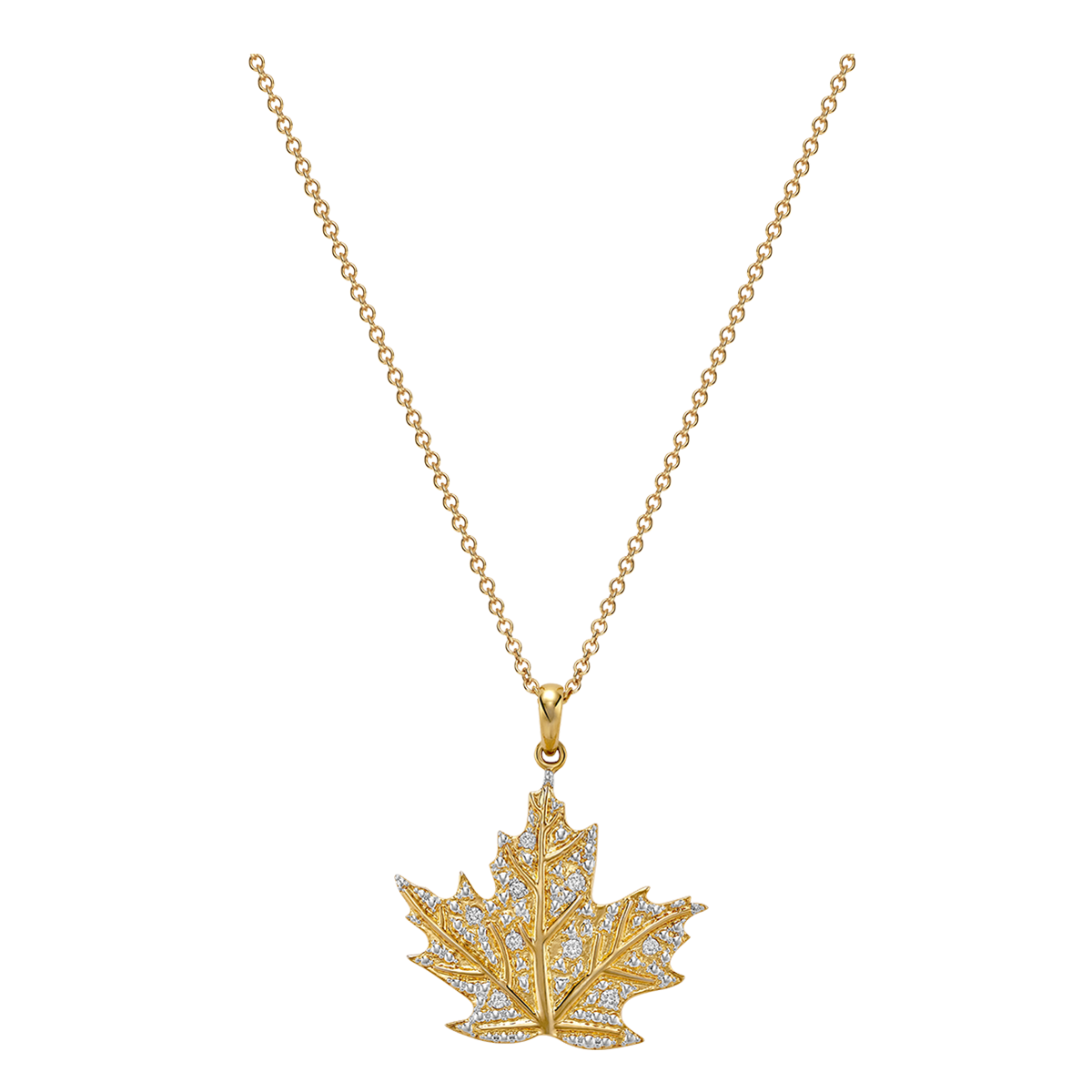Precious Maple Leaf Diamond Necklace