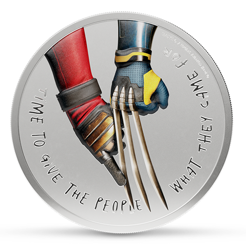 Deadpool and Wolverine – 1 ﻿oz. Pure Silver Collectible Obverse