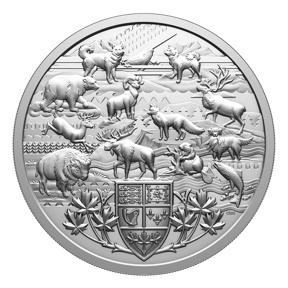 Heraldic Landscape: Animals of Canada – 5 kg Pure Silver Coin