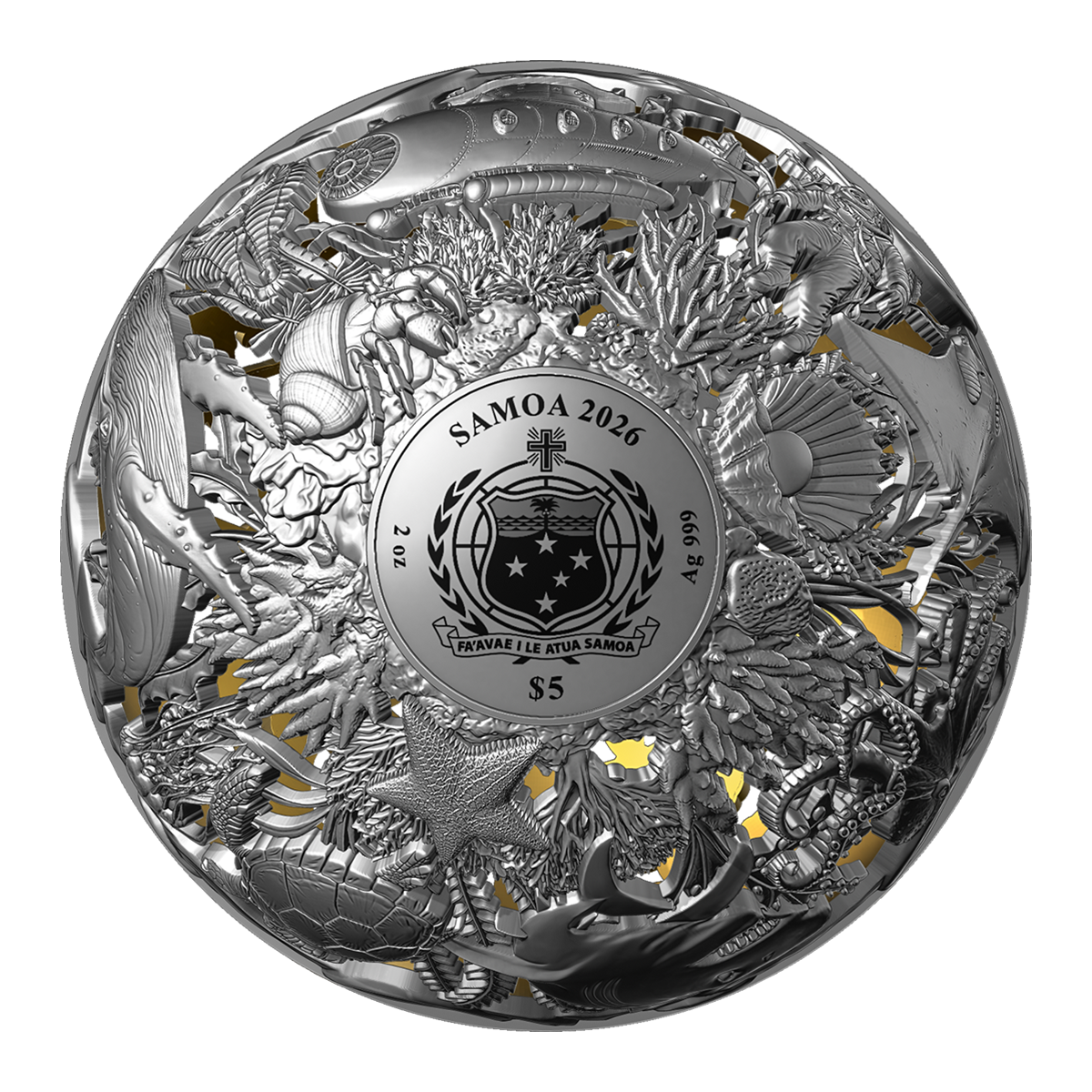 Filigree Sea & Surface - Fine Silver Coin