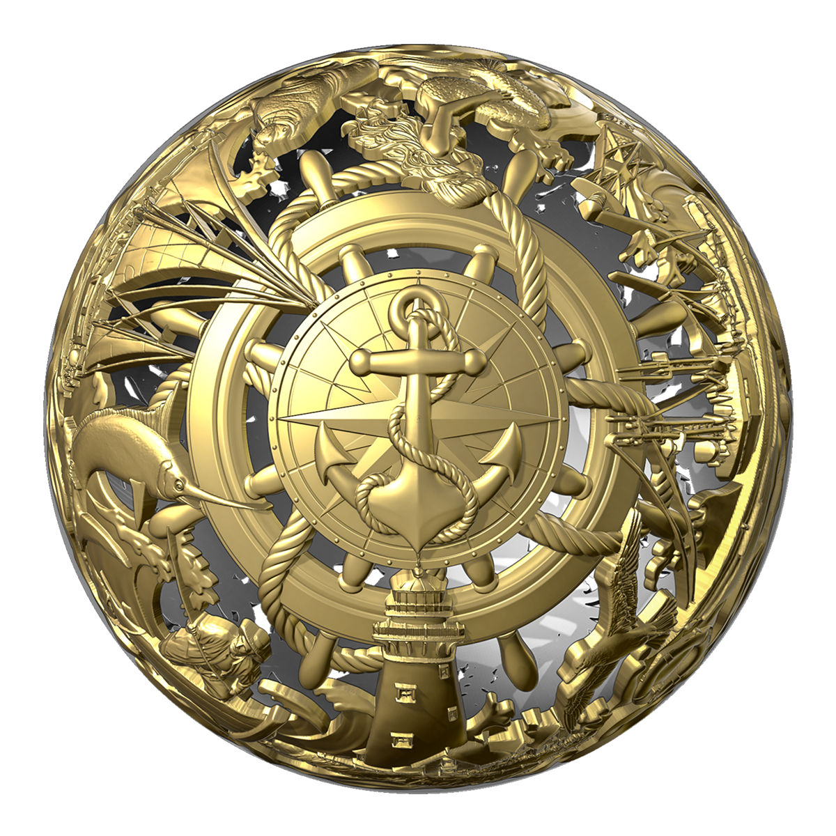 Filigree Sea & Surface - Fine Silver Coin