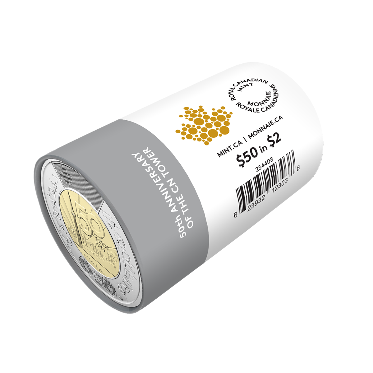 2026 $2 50th Anniversary of the CN Tower Non-colourized Special Wrap Roll
