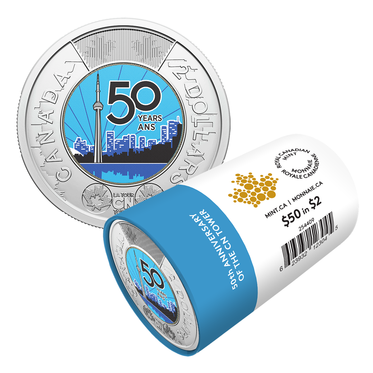 2026 $2 50th Anniversary of the CN Tower Colourized Special Wrap Roll