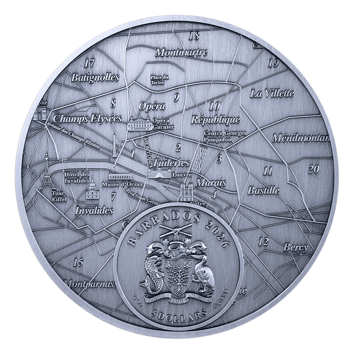 Landmarks of Paris – Fine Silver Coin