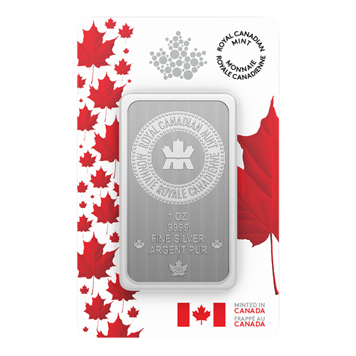 Lingot de 1 oz en argent pur à 99,99 % 2026 – Emballage Fièrement canadien (produit d’investissement haut de gamme)