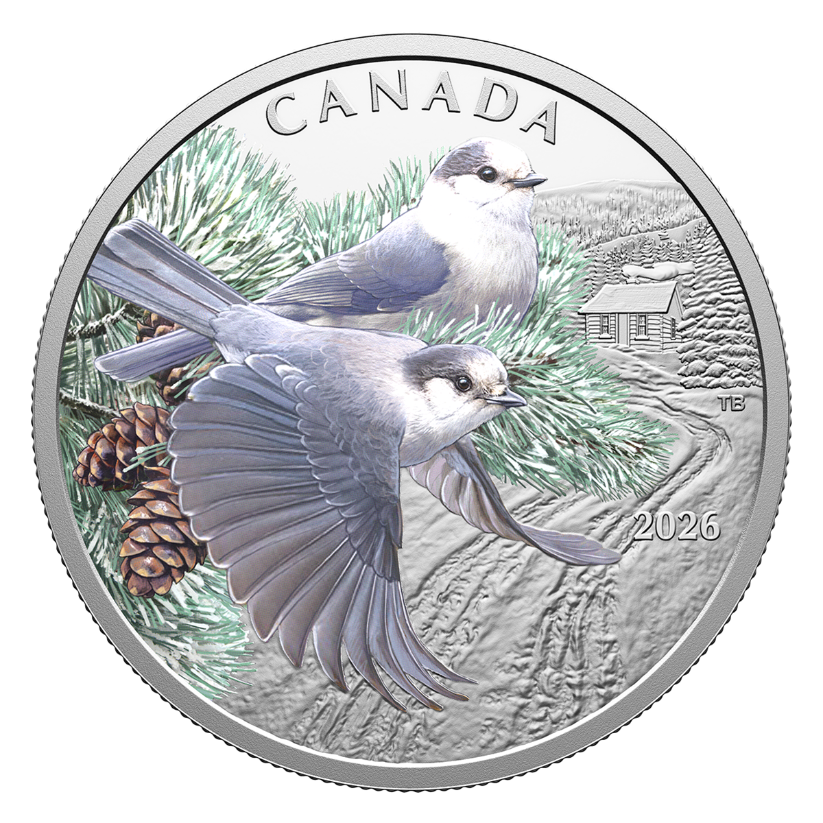 Colourful Birds: Canada Jays – 1 oz. Fine Silver Coin